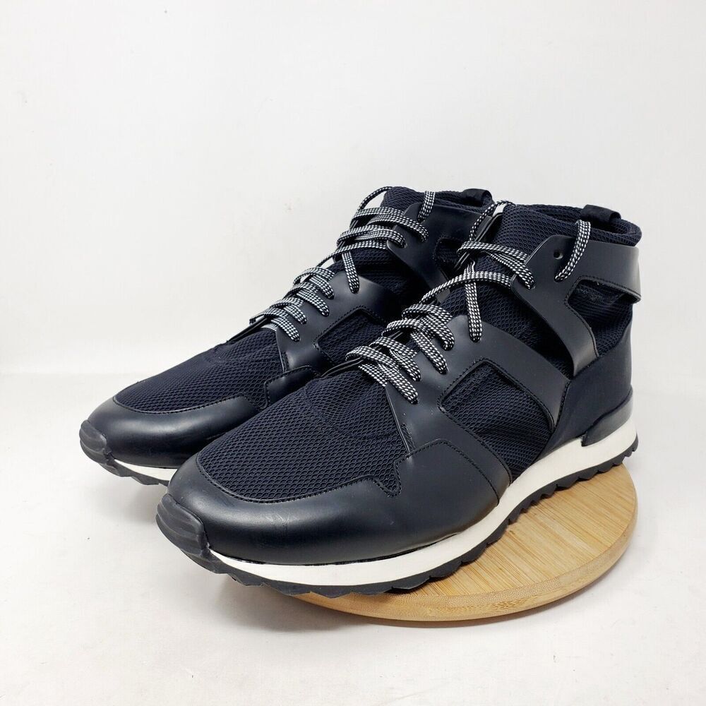 OAMC Marathon Mid Shoes Mens 12 Black Leather Mesh Lace‎ Up Low Sneaker - Picture 2 of 12